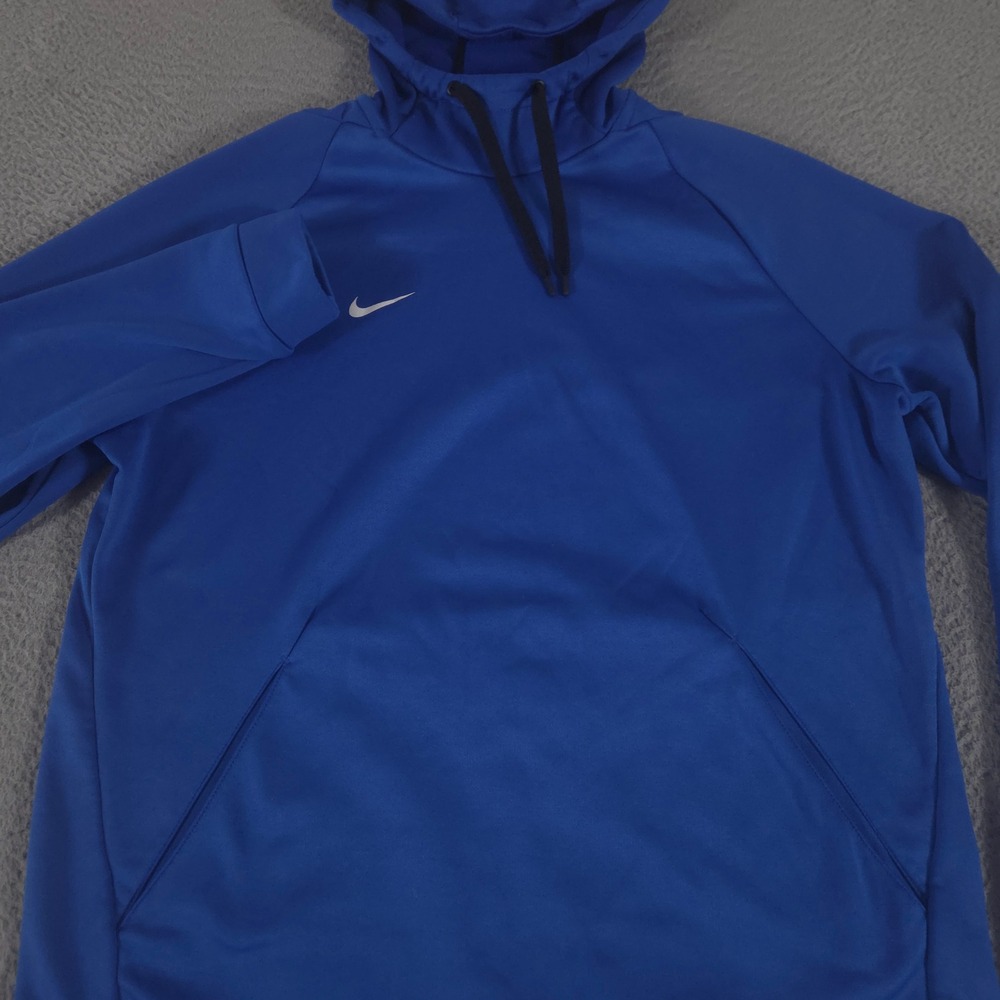 Nike Hoodie Mens XL Blue Therma-Fit Pullover Fleece Performance Training Solid